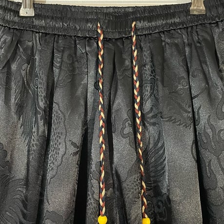 ウエストひもカッコよすぎチャイナ総柄ワイドパンツ