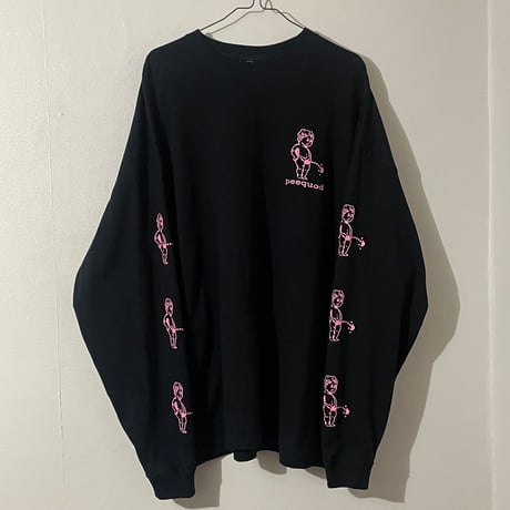 oversizeおしっこくんだらけビッグシルエットロンT pink/black