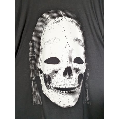 骨能面“小面”大判印刷ビッグシルエットtee