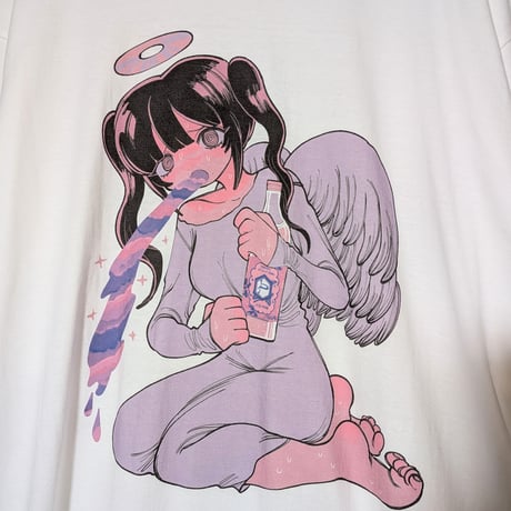 【予約販売】豚箱ゑる子コラボアイテム 『酒乱天使』（エンジェル・オートマタ）ビッグシルエットtee