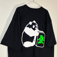 よく見ると發じゃないよ麻雀パンダビッグシルエットtee