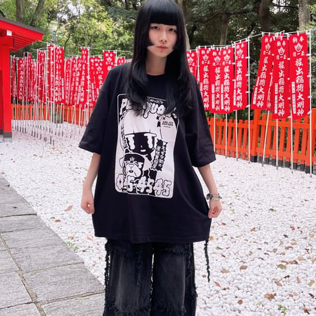 【遊凪×peequodコラボ】にょろにょろピンクチラシビッグシルエットtee