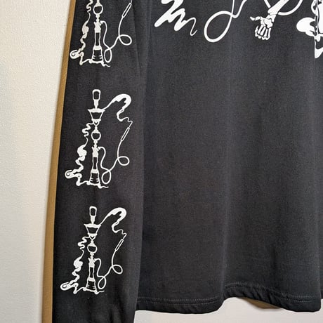 【予約販売】ゆるふわぴんくチャン×peequodコラボ“シシャどくろ”ビッグシルエットロンT  蓄光ver