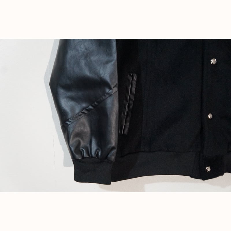 ゴリゴリ中華刺繍袖レザー切り替えスタジャン | peequod