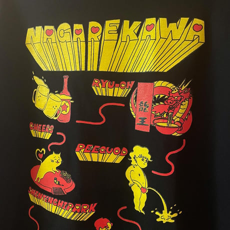 流川・薬研堀MAPビッグシルエット Tee  BLACK