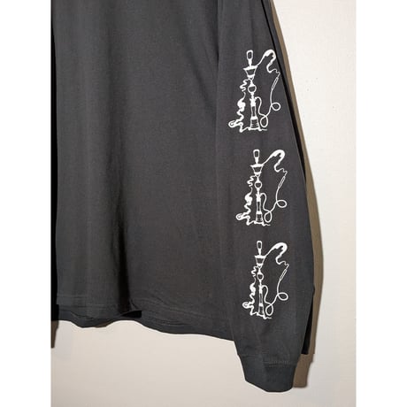 【予約販売】ゆるふわぴんくチャン×peequodコラボ“シシャどくろ”ビッグシルエットロンT  蓄光ver