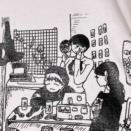 ピリきゅうちゃん×peequod 旧店舗でマターリなイラストビッグシルエットtee
