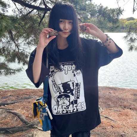 【遊凪×peequodコラボ】にょろにょろピンクチラシビッグシルエットtee