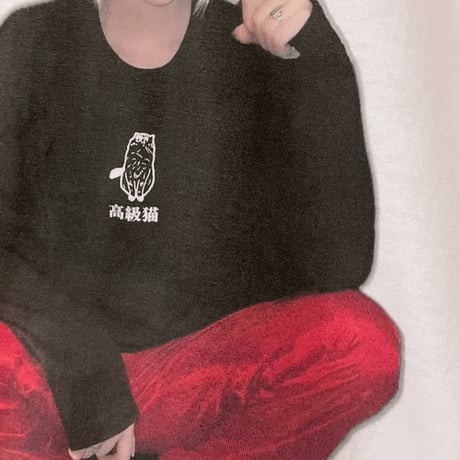 高級猫を着た高級猫ビッグシルエットtee WHITE