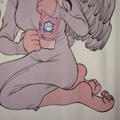 【予約販売】豚箱ゑる子コラボアイテム 『酒乱天使』（エンジェル・オートマタ）ラグランtee