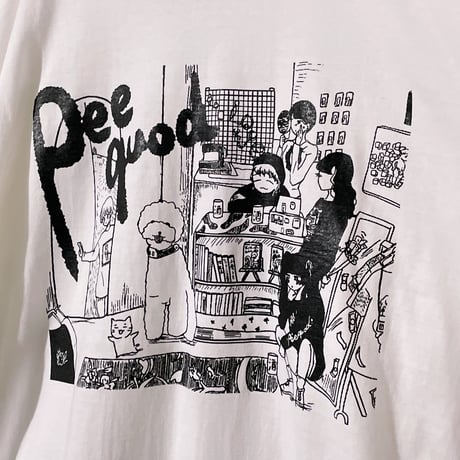 ピリきゅうちゃん×peequod 旧店舗でマターリなイラストビッグシルエットtee