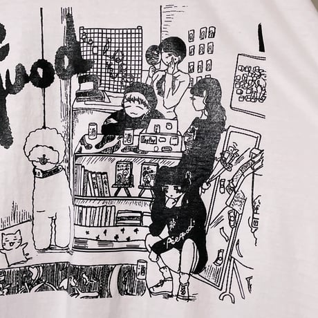 ピリきゅうちゃん×peequod 旧店舗でマターリなイラストビッグシルエットtee
