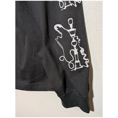 【予約販売】ゆるふわぴんくチャン×peequodコラボ“シシャどくろ”ビッグシルエットロンT  蓄光ver