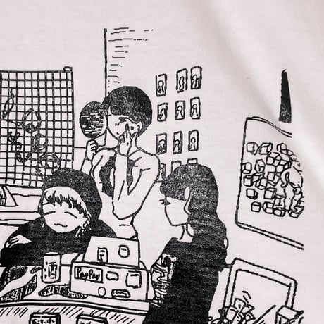 ピリきゅうちゃん×peequod 旧店舗でマターリなイラストビッグシルエットtee