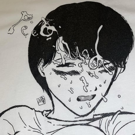 小骨トモ× peequod 顔射少女ビッグシルエットtee