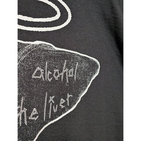 “過剰なアルコール摂取は肝臓を殺します”と文字通り「肝に銘じた」結果死んだ肝臓ビッグシルエットtee