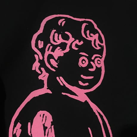 oversizeおしっこくんだらけビッグシルエットロンT pink/black