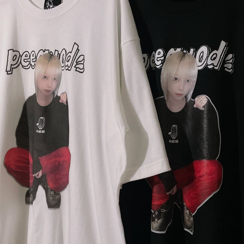 高級猫を着た高級猫ビッグシルエットtee WHITE | peequod