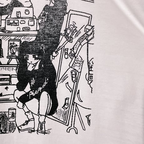 ピリきゅうちゃん×peequod 旧店舗でマターリなイラストビッグシルエットtee