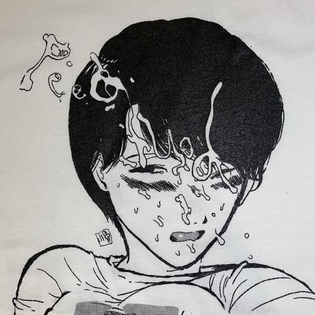 小骨トモ× peequod 顔射少女ビッグシルエットtee