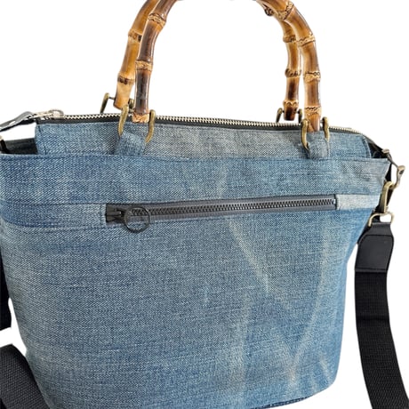 Bamboo denim bag