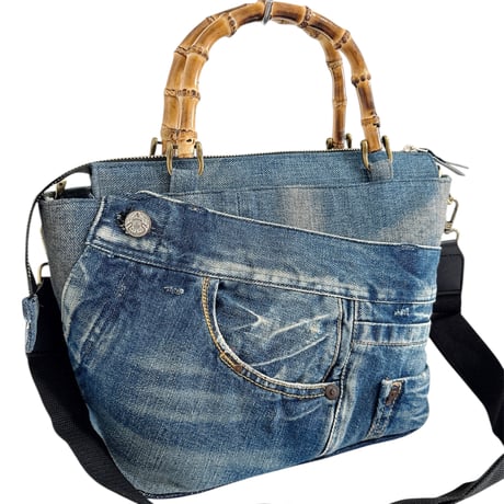 Bamboo denim bag