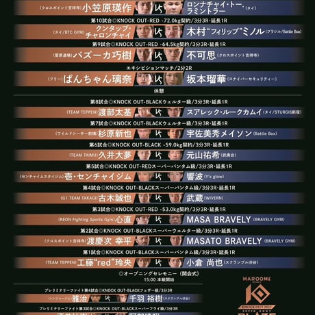 MAROOMS presents KNOCK OUT 2023 SUPER BOUT “BLAZE” 公式パンフレット