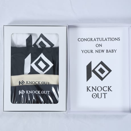 KNOCK OUTベビーロンパース＆ビブセット