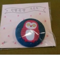 LEE DUCKJIN 手書きイラストバッジ(布張り)　全５種
