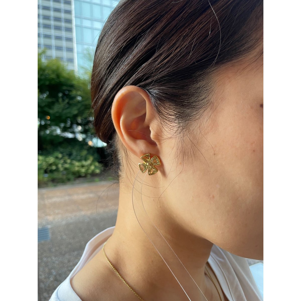 Amrapali【ピアス】レモントパーズ/クローバースタッド | Maharani Garden