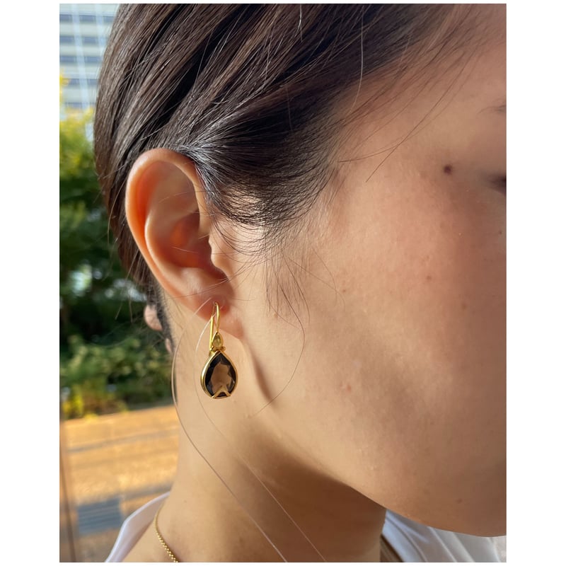 Amrapali[ピアス]スモーキークォーツ | Maharani Garden