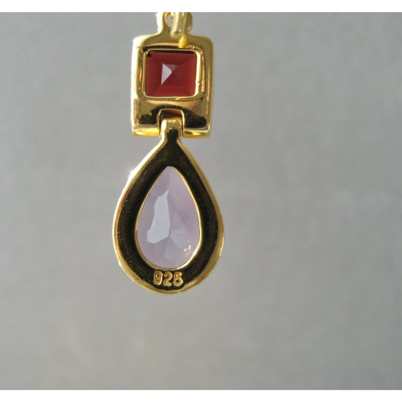 Amrapali [ピアス]アメジスト×ガーネット2ストーン | Maharani