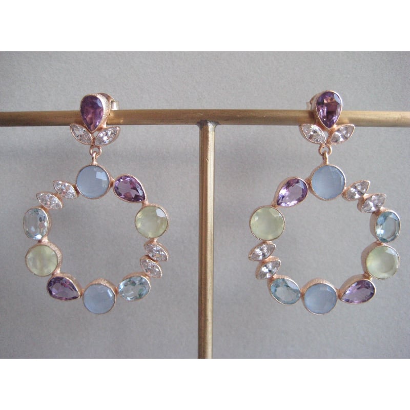 Atelier 乏しく Mon アトリエモン グリーンカルセドニー ピアス