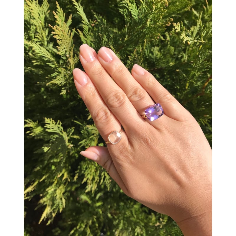 Raanii[キャンディリング]アメジストL スクエア 12K GOLD | Maharan