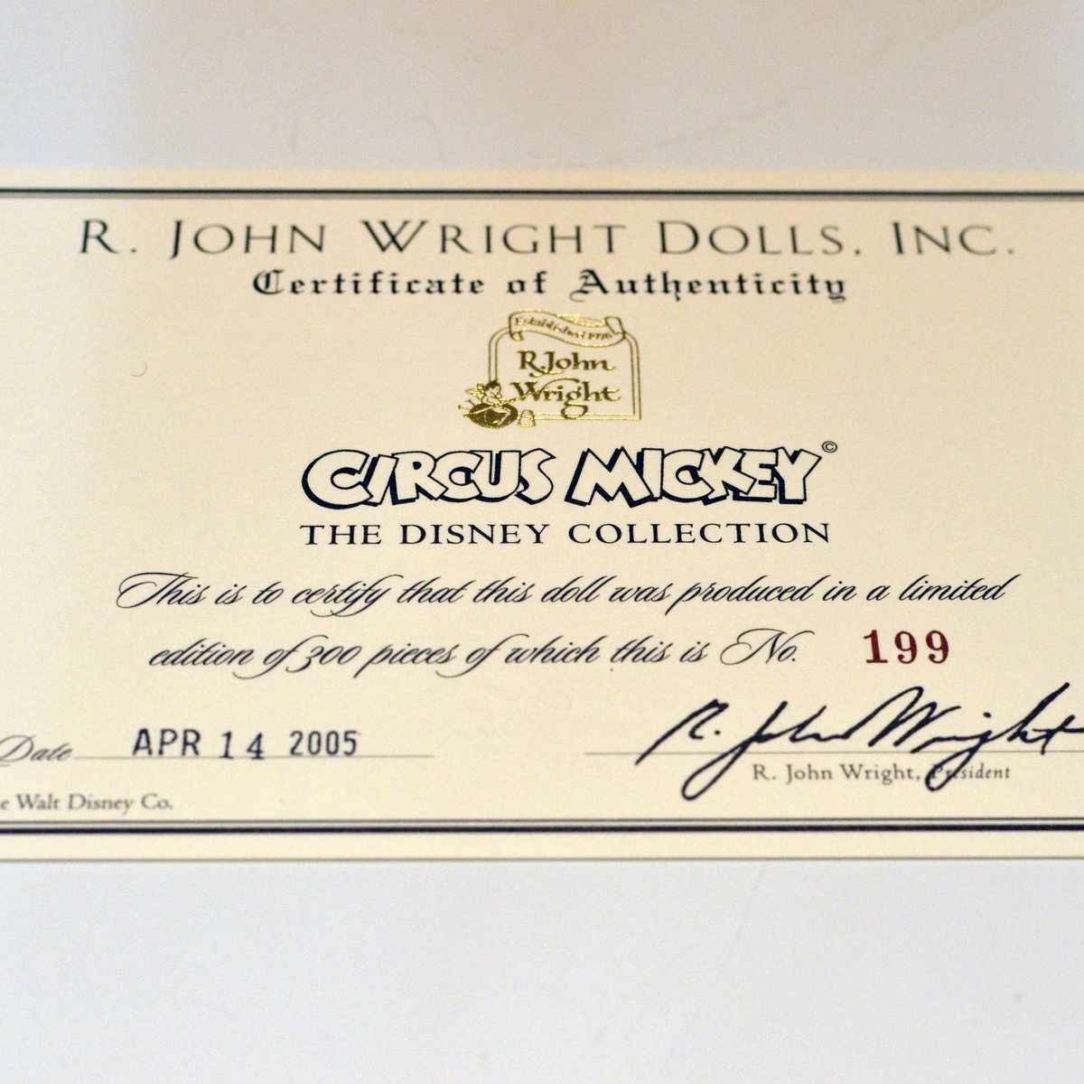 R・ジョン・ライト / サーカスミッキー ミッキーマウス 300体限定