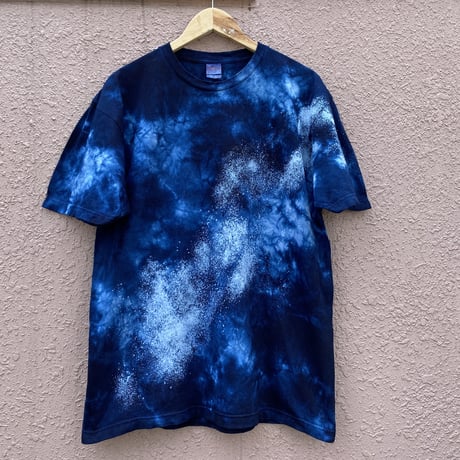 藍染めTシャツ「群青」XLサイズ 男女兼用『一点物』