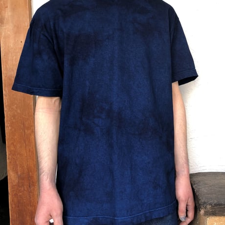 和なり屋が藍をお届けします！藍染めTシャツ 二度染め絞り模様 男女兼用