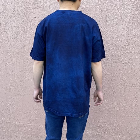 日頃の感謝を込めて大特価！！『一点物』藍染め唐松絞りTシャツ濃淡染め技法 Lサイズ  男女兼用『一点物』