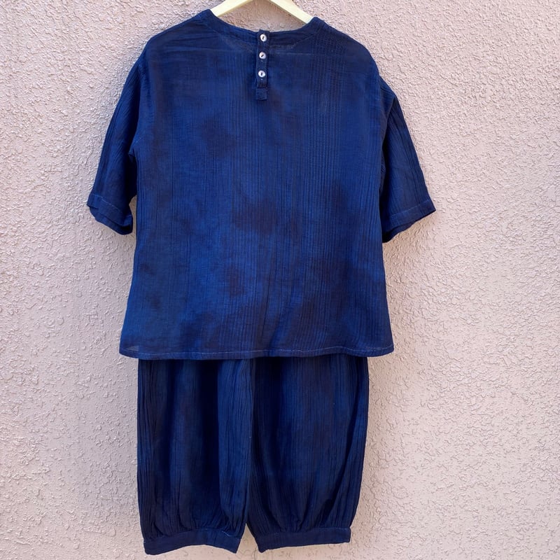 日頃の感謝を込めて大特価！！『一点物』藍染めギャザーパンツ