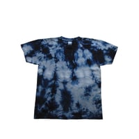 絞り模様　藍染めTシャツ