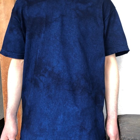 和なり屋が藍をお届けします！藍染めTシャツ 二度染め絞り模様 男女兼用