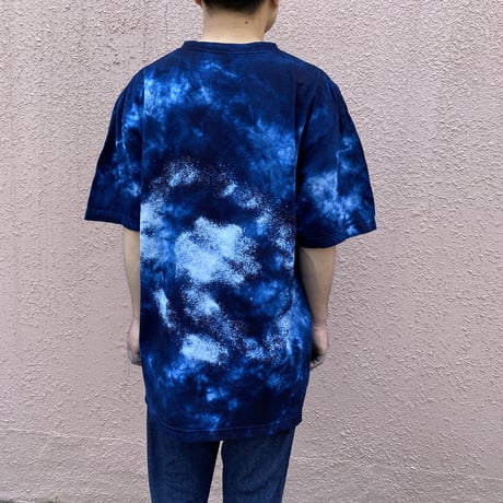 藍染めTシャツ「群青」XLサイズ 男女兼用『一点物』