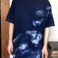 日頃の感謝を込めて大特価！！『一点物』&コロナに負けるな！！藍染め厚地ポケット付きTシャツ XLサイズ オーロラ抜染 男女兼用『一点物』