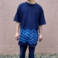 日頃の感謝を込めて大特価！！『一点物』藍染め杢目絞りTシャツXLサイズ  男女兼用『一点物』