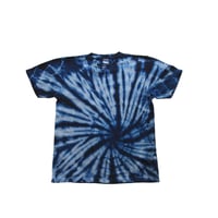 渦絞り模様　藍染めTシャツ