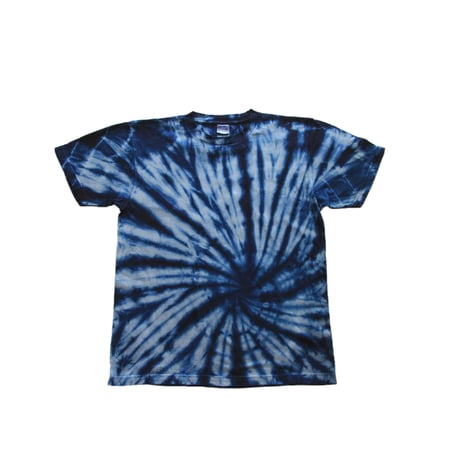 渦絞り模様　藍染めTシャツ