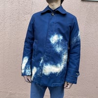 『一点物』藍染めチェスタージャケット「龍雲」抜染 濃淡染め技法 『一点物』