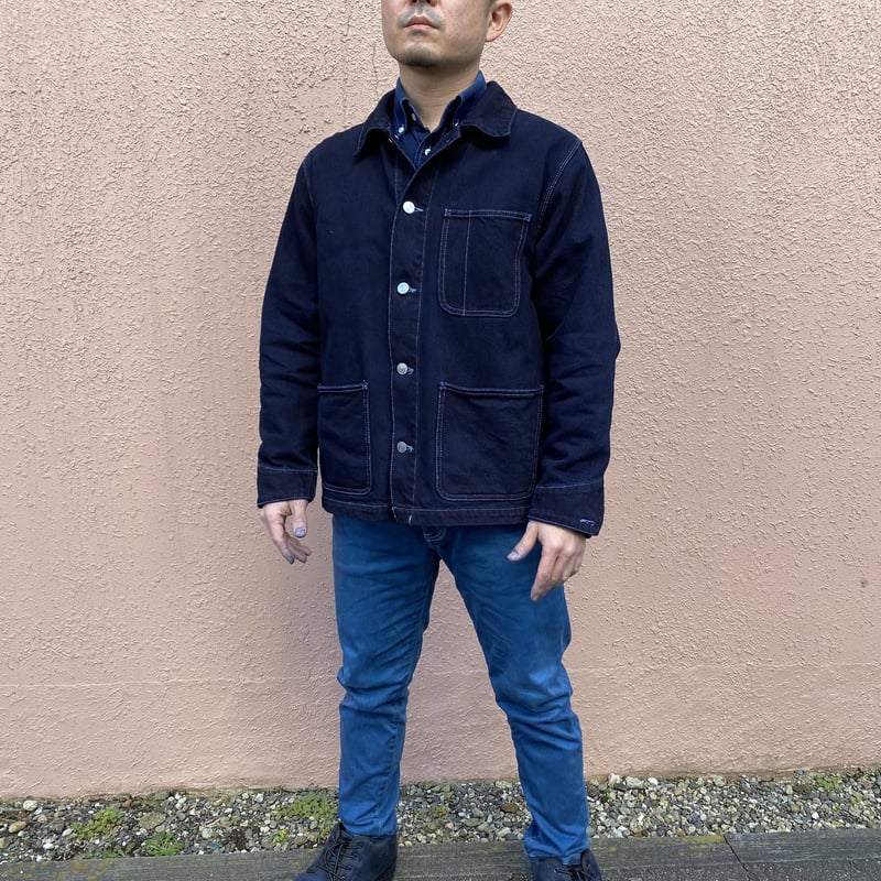 濃紺藍染めカバーオールジャケット 12.0オンス 男女兼用 | 和 濃紺藍染めカバーオールジャケット 12.0オンス 男女兼用 | 和