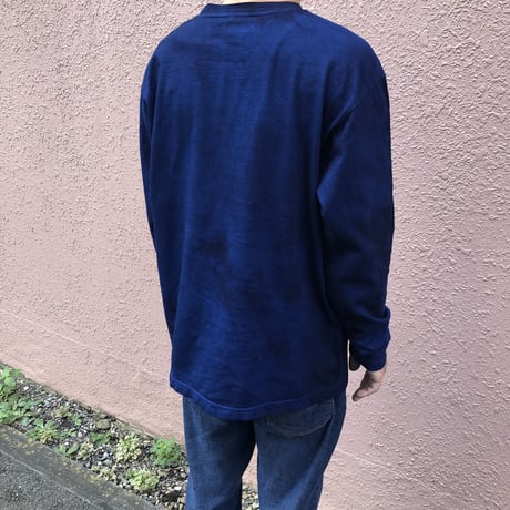 オールシーズンに活躍！藍染めロングスリーブTシャツ 濃淡染め 男女兼用