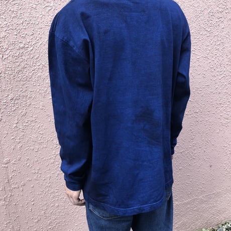 オールシーズンに活躍！藍染めロングスリーブTシャツ 濃淡染め 男女兼用